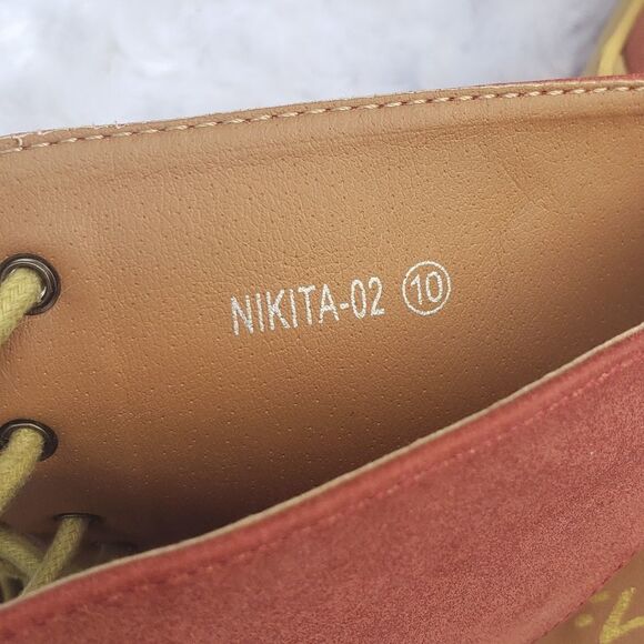 Mi.iM size 10 lace up open toe soft red faux suede bootie - Picture 6 of 6